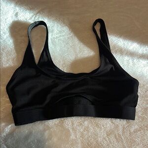 Black Ribbed Bikini Top